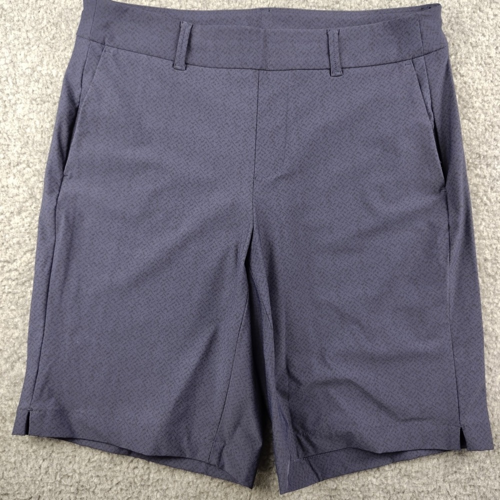 Spanx Sunshine Bermuda Shorts Nylon Stretch Sz Small Womens Blue Geometric